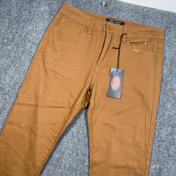 Men's Fire & Rain Stretch Twill Chino Pants Size 32×30 NWT Caramel Straight - Picture 1 of 12